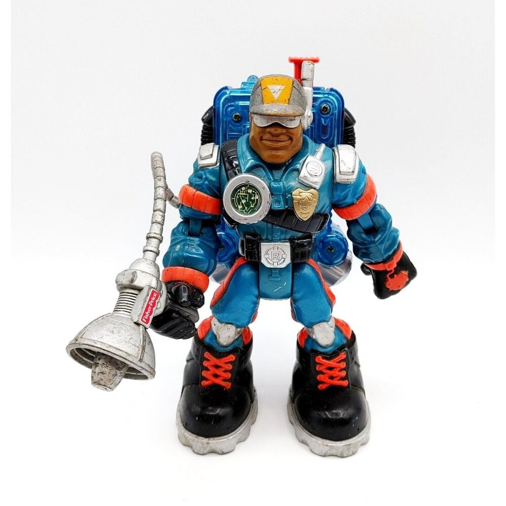 Rescue Heroes Jake Justice w/Voice Tech Pack Fisher Price Mattel 1999